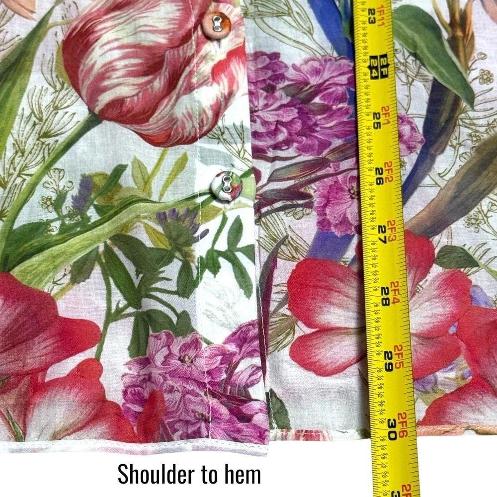 Charo Ruiz Ibiza Aster Shirt Floral Lightweight Resort Travel Event Garden M